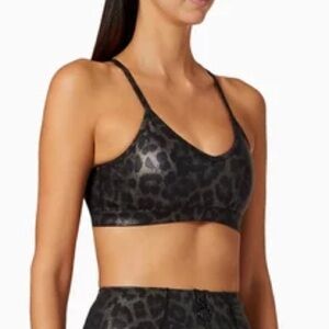 GOOD AMERICAN Gilded Leopard sports bra mesh back panel size small/1